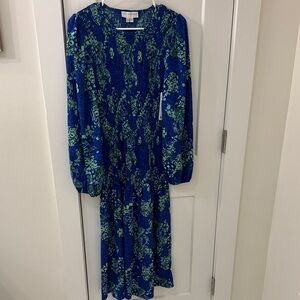 Never Fully Dressed Blue and Green Midi Dress